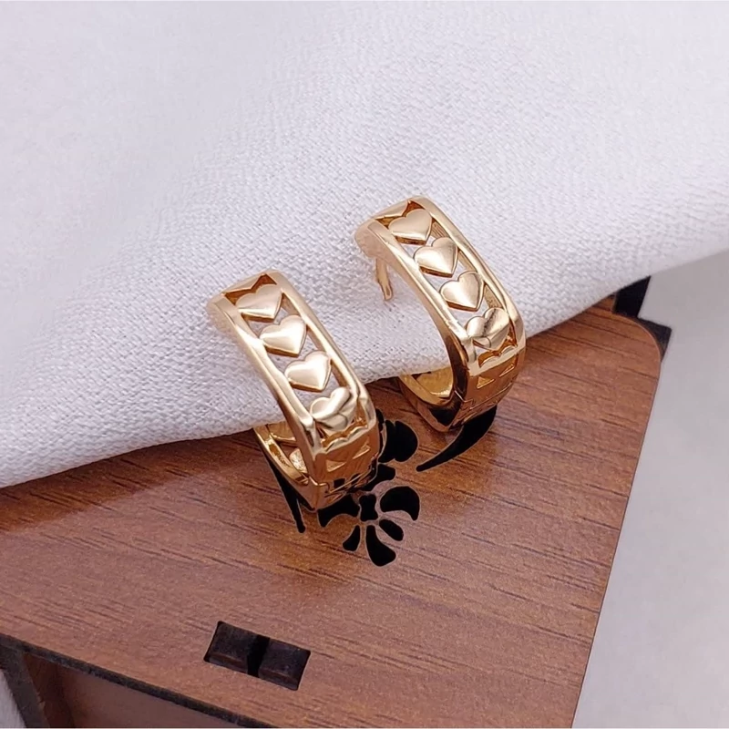 گوشواره حلقه ای ژوپینگ طرح قلب