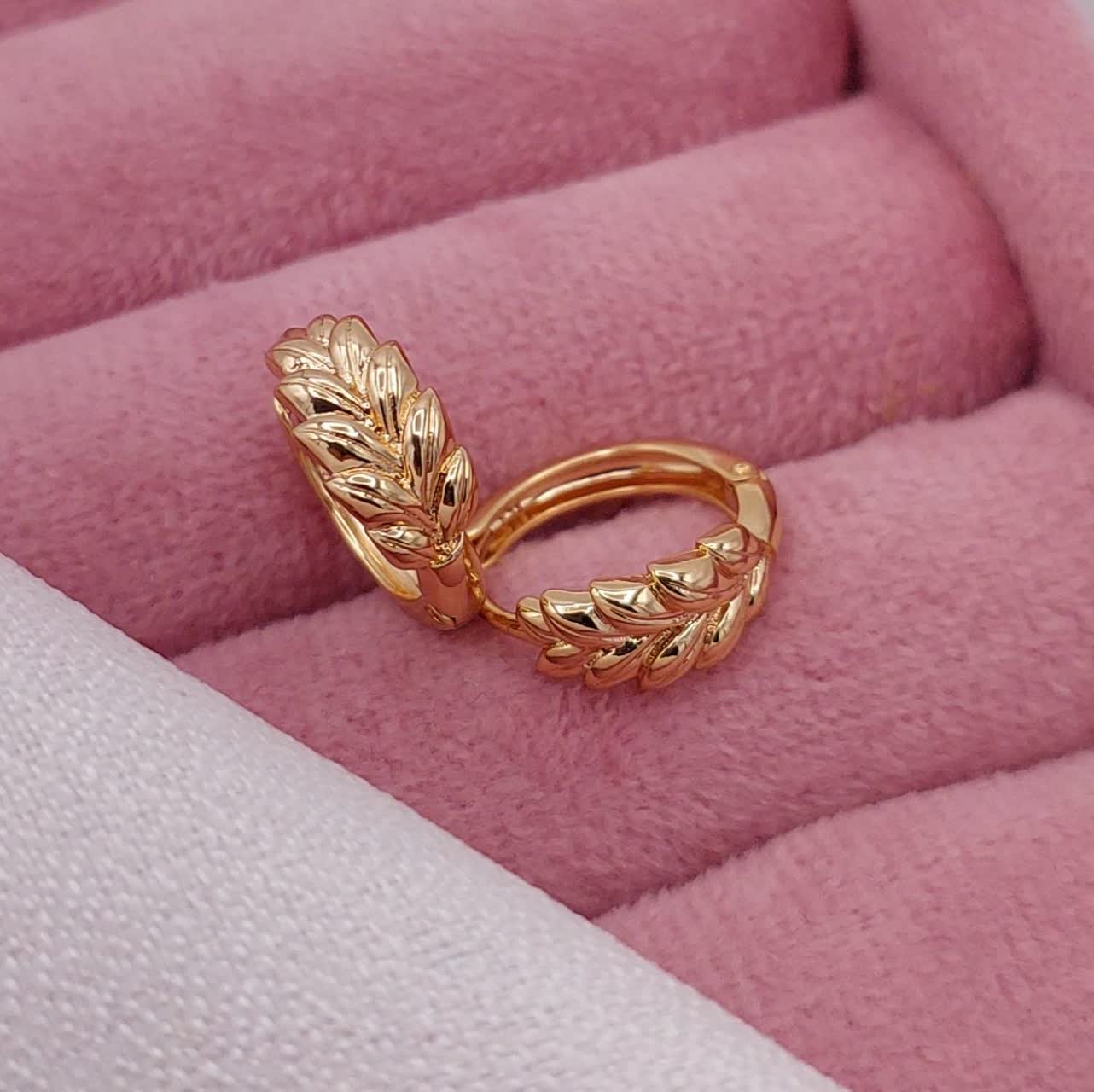 گوشواره حلقه ای ژوپینگ طرح گندم ۱۱۷۲